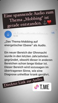 Das Thema Mobbing auf energetischer Ebene. Audio Andreea Emiliana Energy Reading